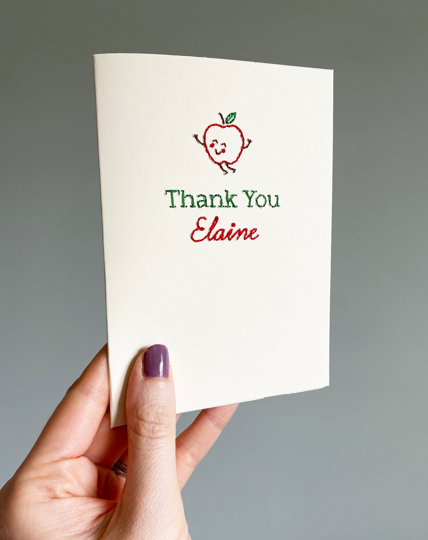 Hand-stitched Personalised Thank You Teacher Card Bundle