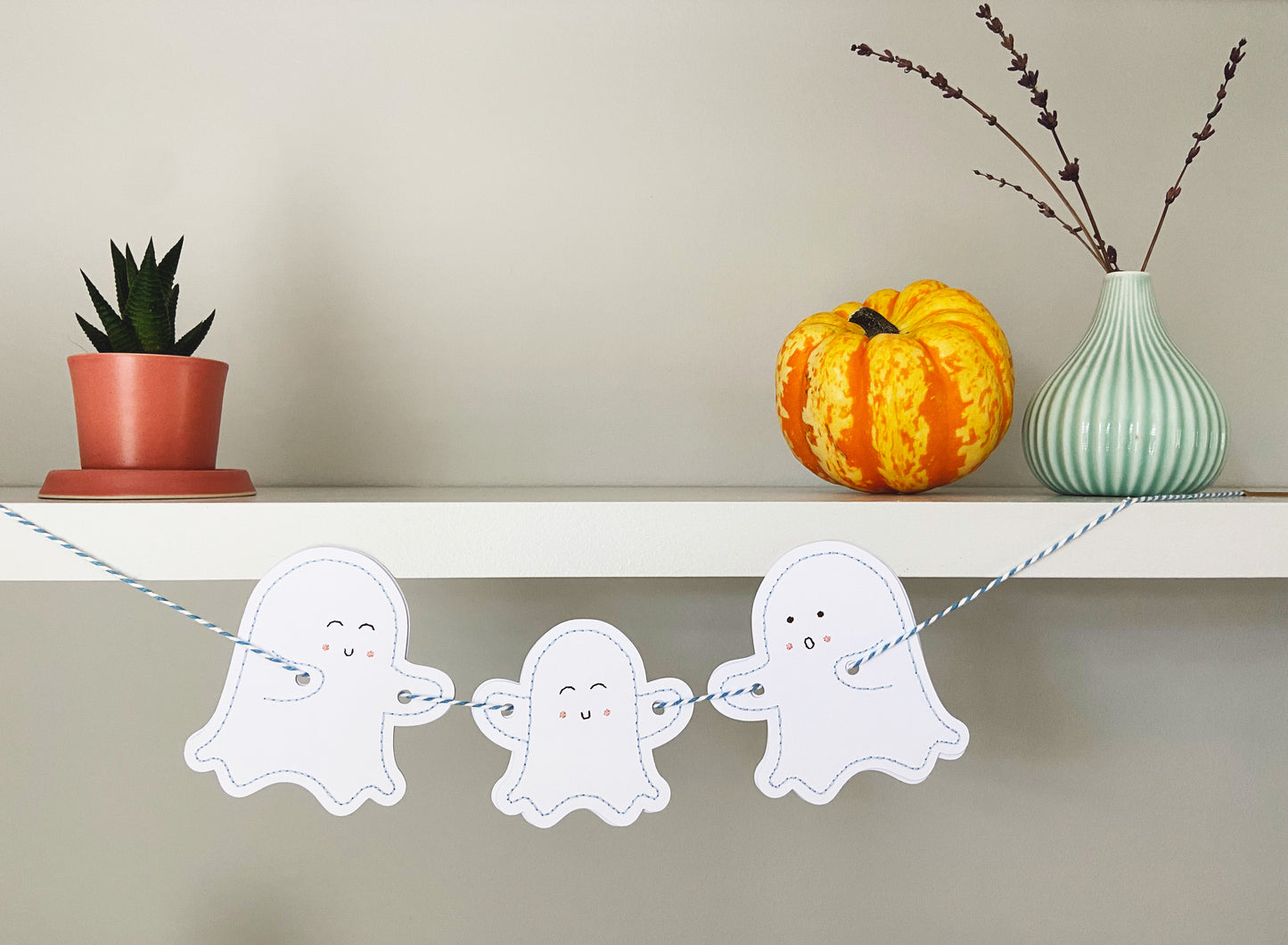 Hand-stitched Mini Ghost Bunting