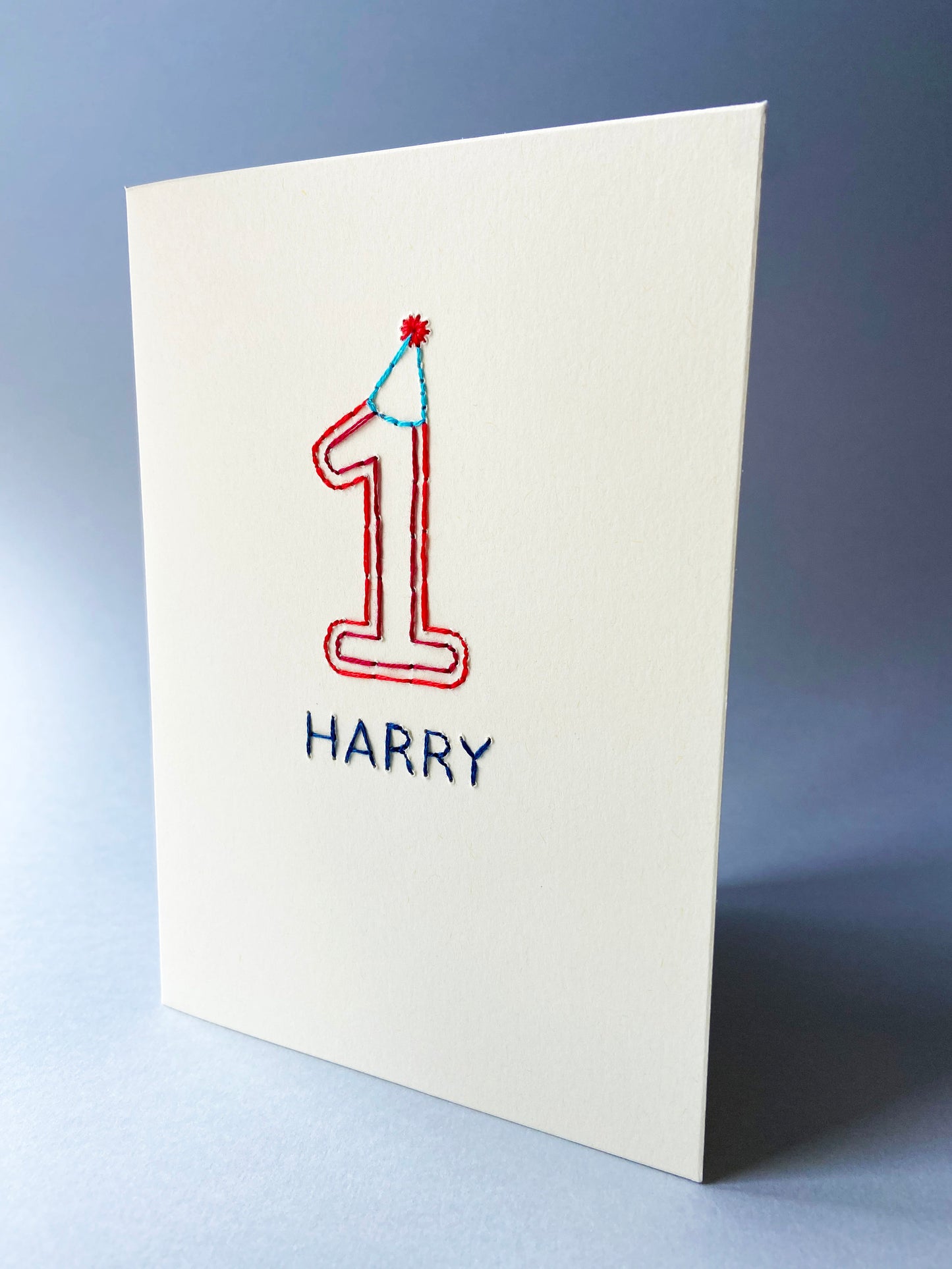 Hand-stitched Personalised Birthday Age Card