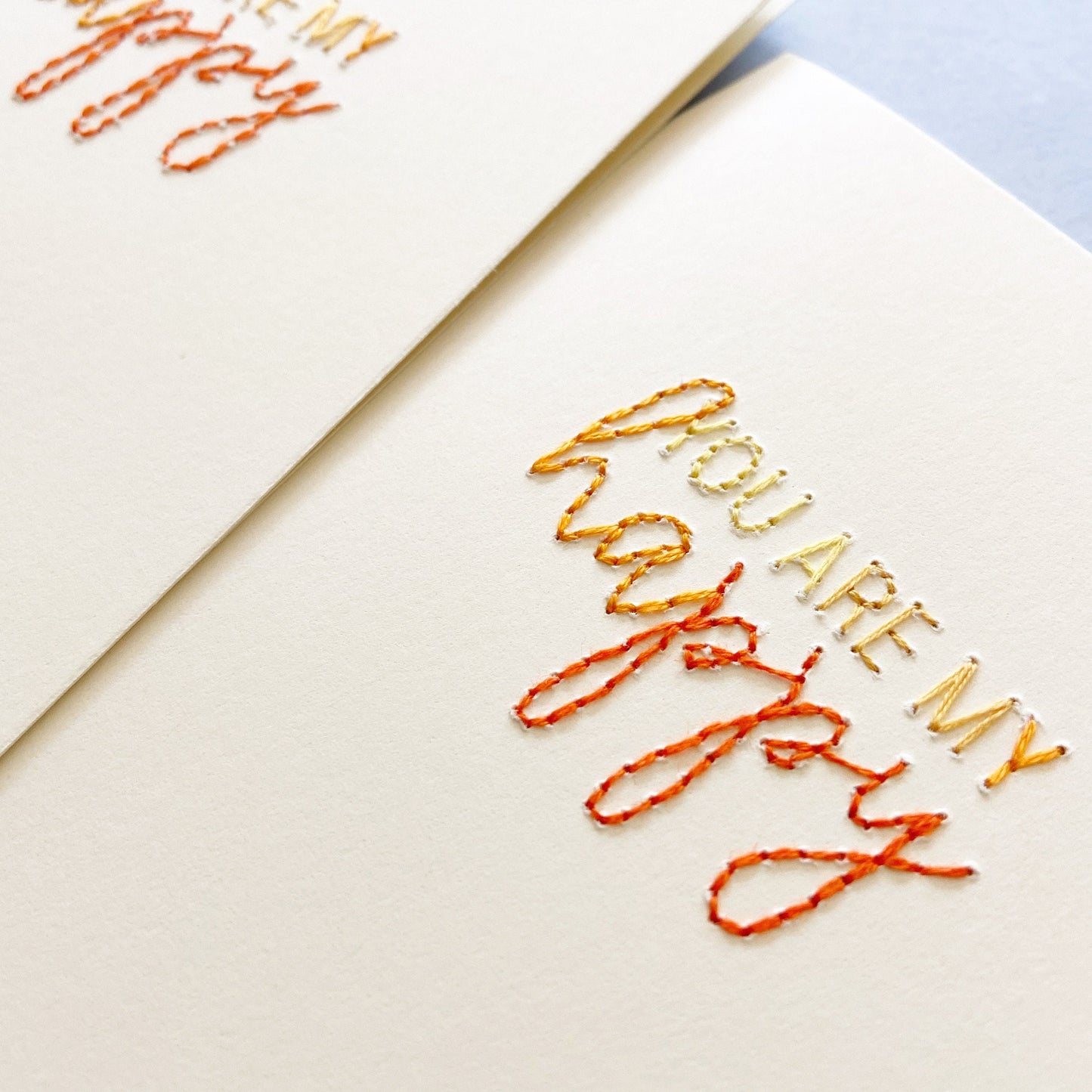 Hand-Stitched You Are My Happy Card