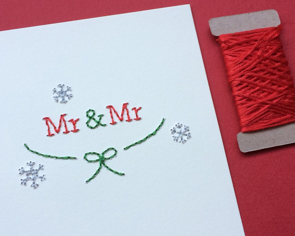 Hand-stitched Couple Christmas Card