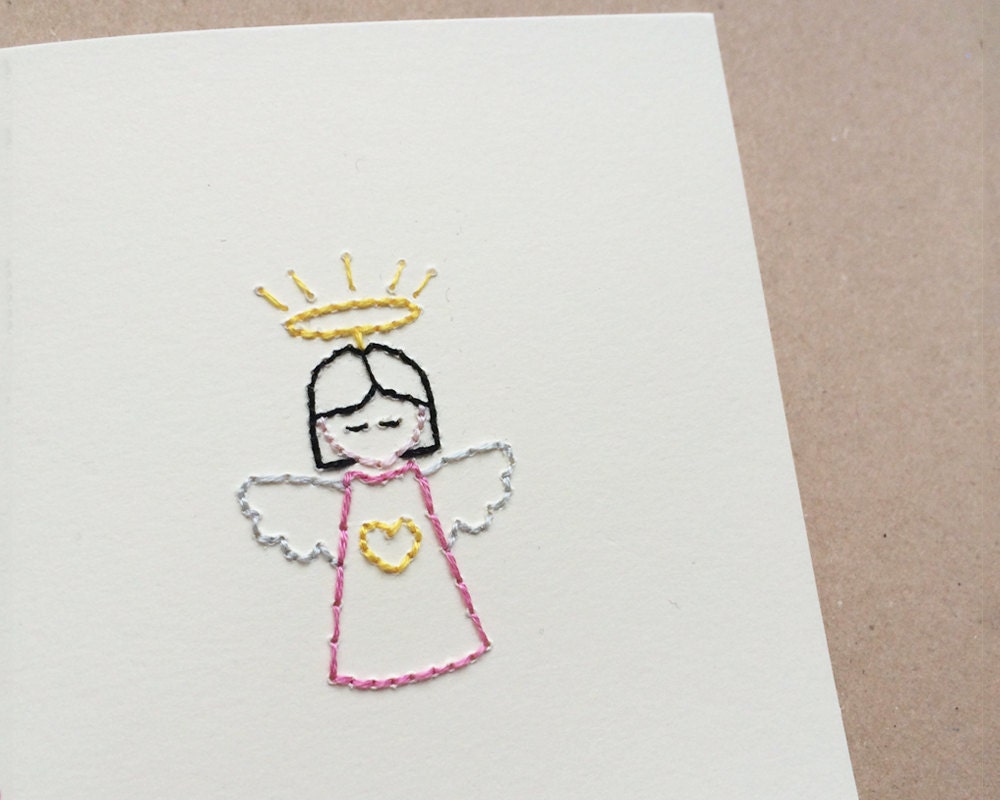 Hand-stitched Angel Card (single)