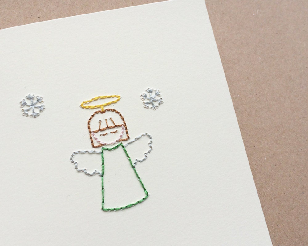 Hand-stitched Angel Card (single)