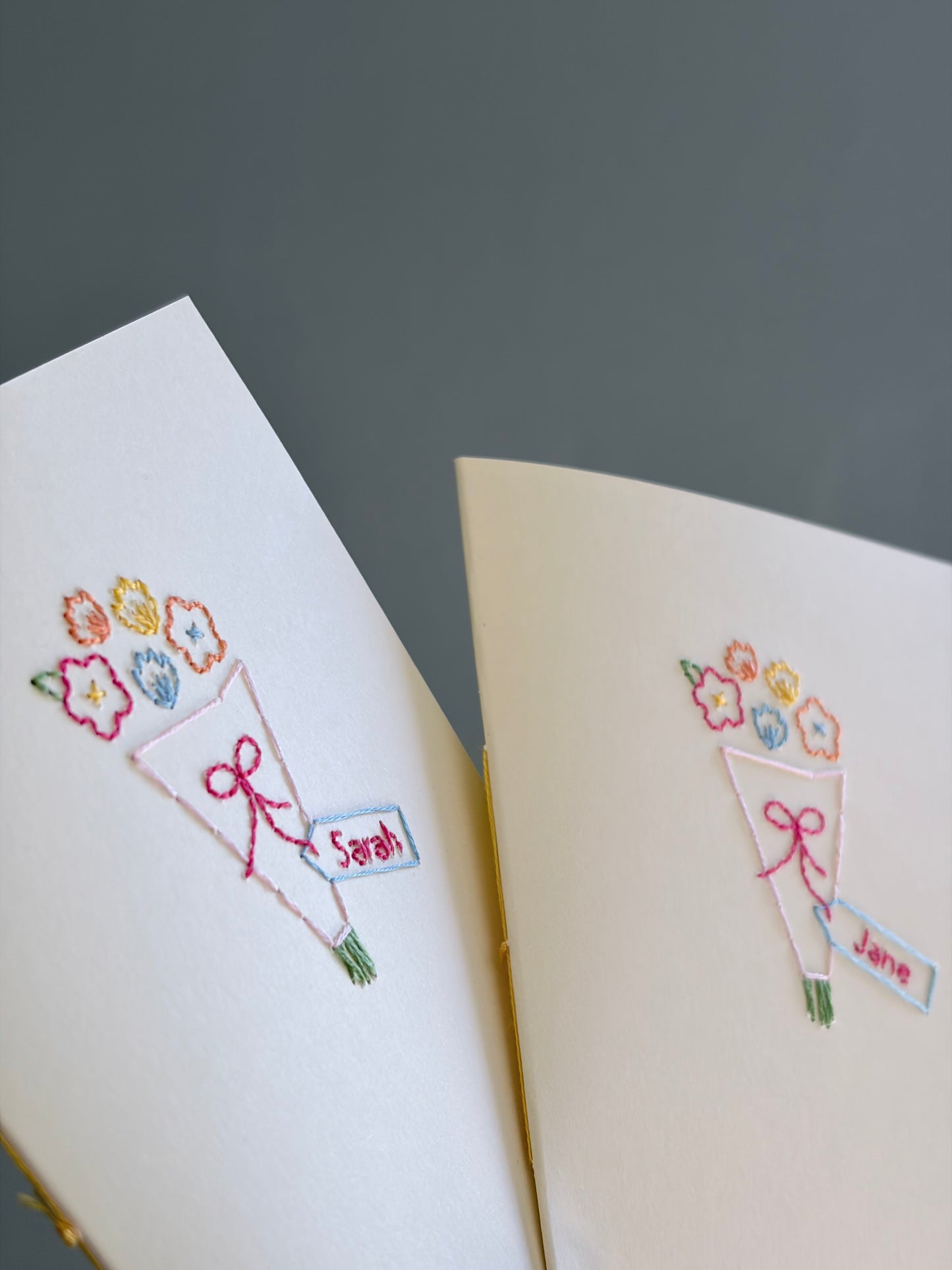Hand-stitched Floral Thanks a Bunch Card