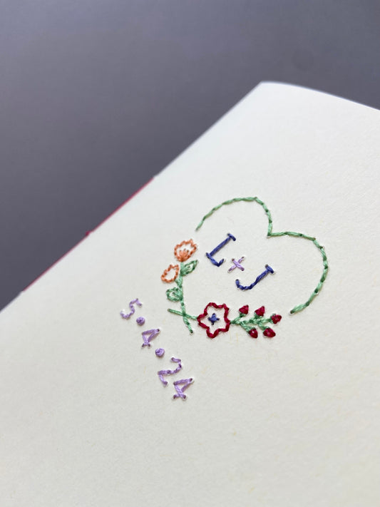 Hand-Stitched Personalised Colourful Sweetheart Couple Card Bundle (Set of two)