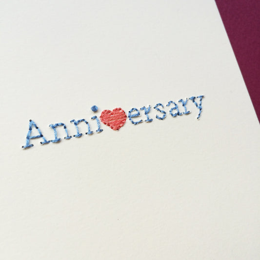 Hand-stitched Sweetheart Anniversary Card