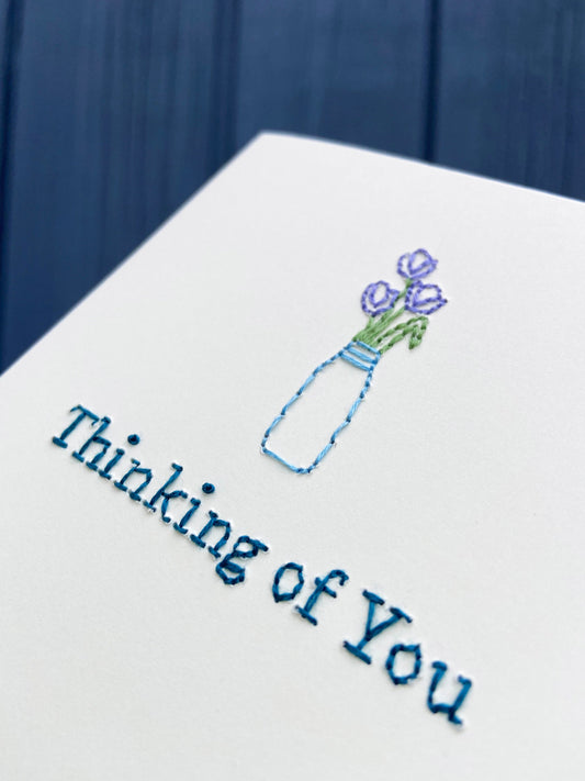Hand-stitched Thinking of You Card