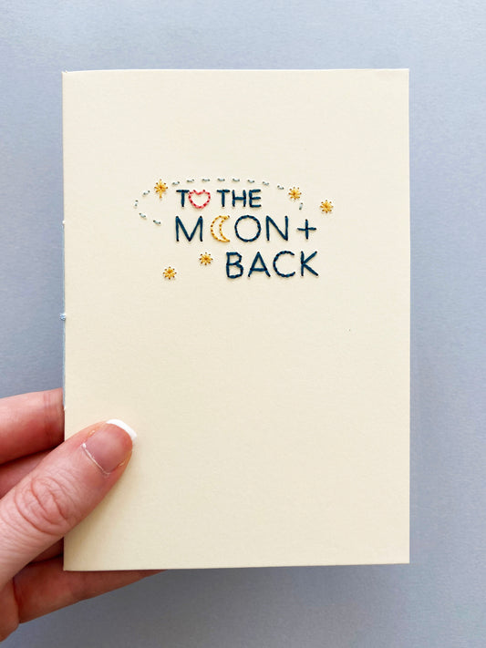 Hand-stitched to the Moon and Back Card