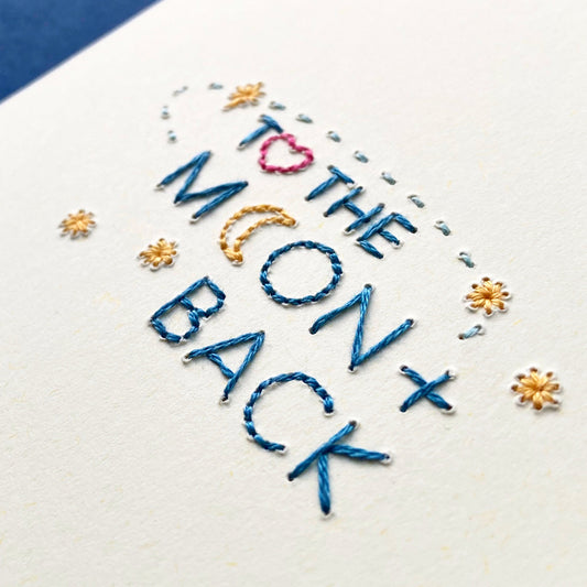Hand-stitched to the Moon and Back Card