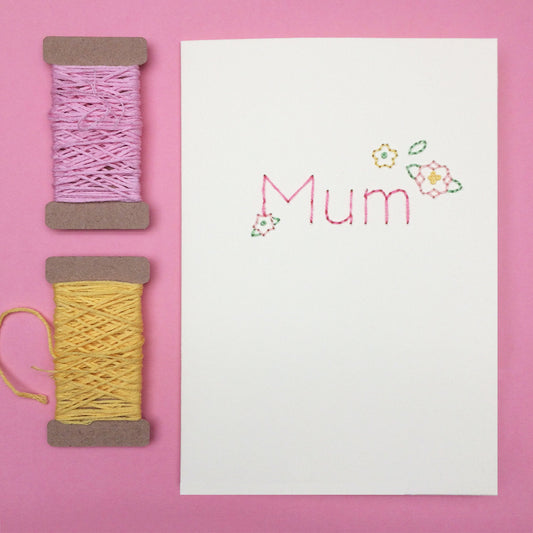 Hand-stitched Floral Mother's Day Card