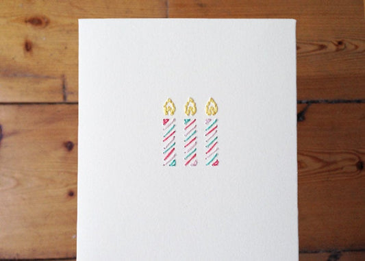 Hand-stitched Birthday Candle Card