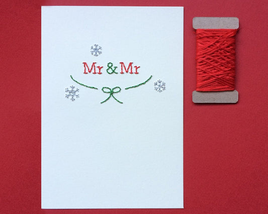 Hand-stitched Couple Christmas Card