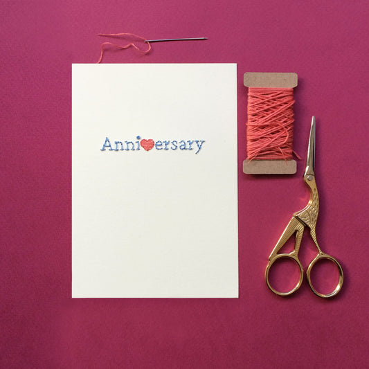 Hand-stitched Sweetheart Anniversary Card