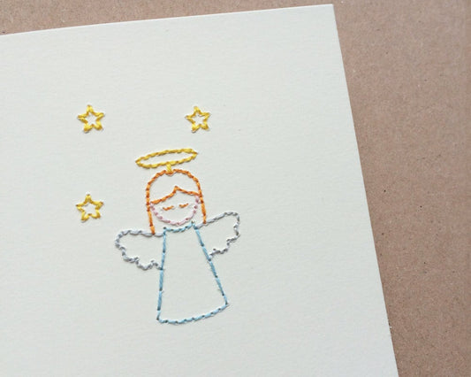 Hand-stitched Angel Card (single)