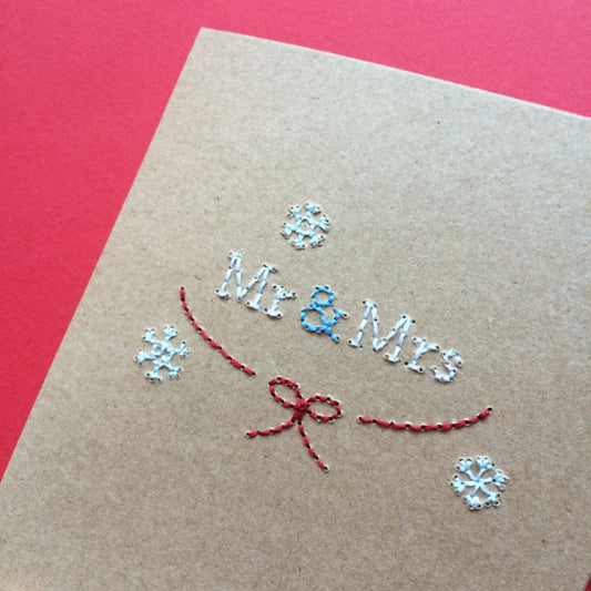 Hand-stitched Couple Christmas Card