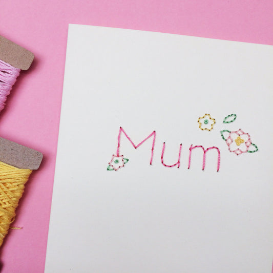 Hand-stitched Floral Mother's Day Card