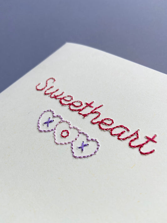 Hand-stitched To My Sweetheart Card