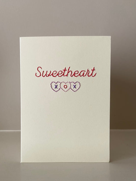 Hand-stitched To My Sweetheart Card
